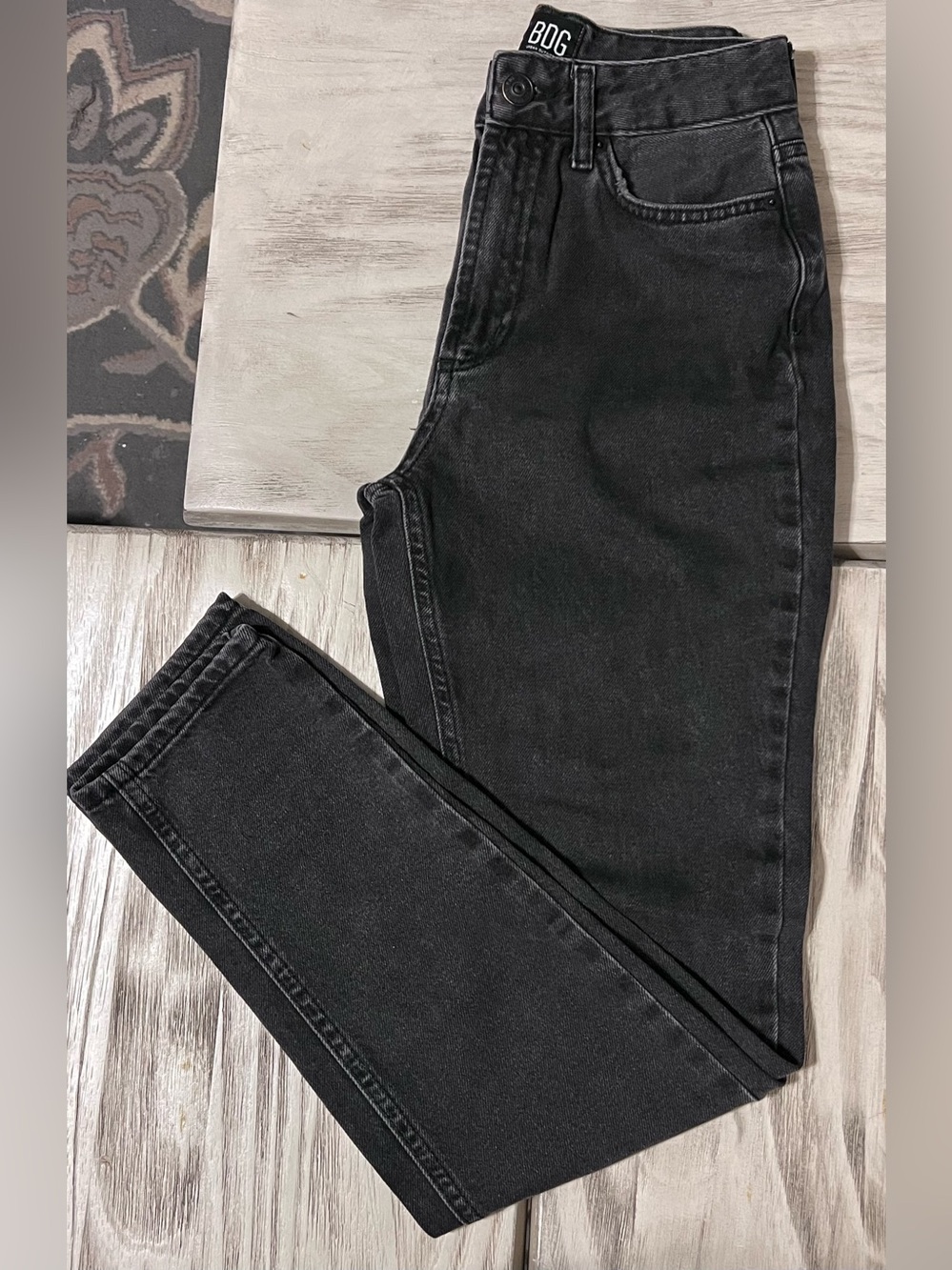 BDG Urban Outfitters Mom High Rise Washed Black Jeans Size 24